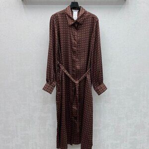 MaxMara silk printed belted shirt dress